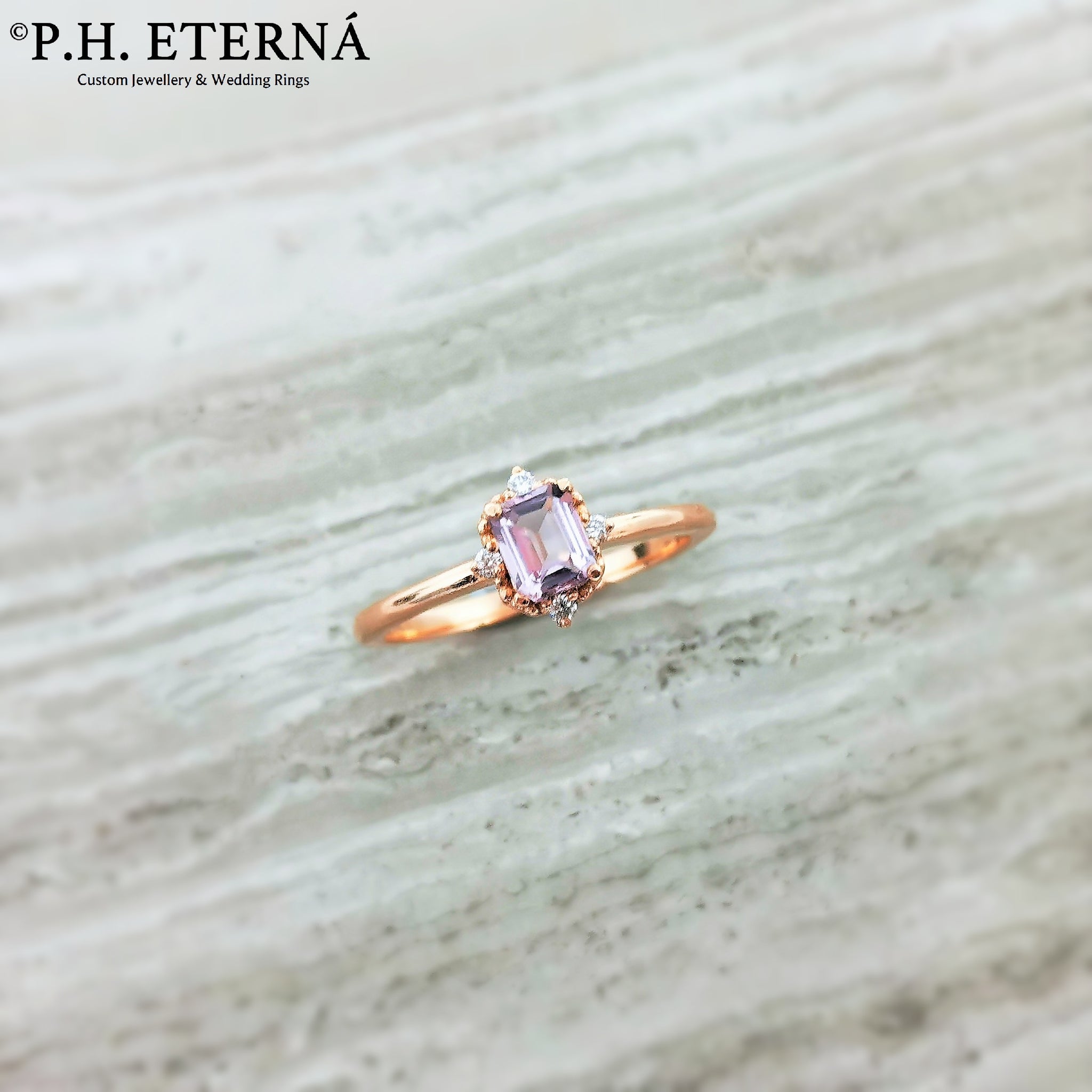 [Pre-Order] 18k Rose Gold Lavender Spinel and Diamond Ring (0.50ct)