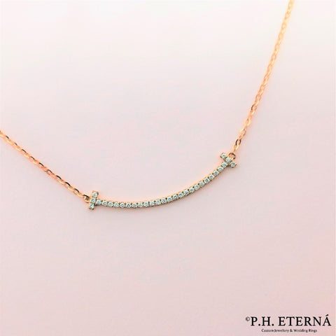 [Pre-Order] 18k Rose Gold Diamond Smile Necklace