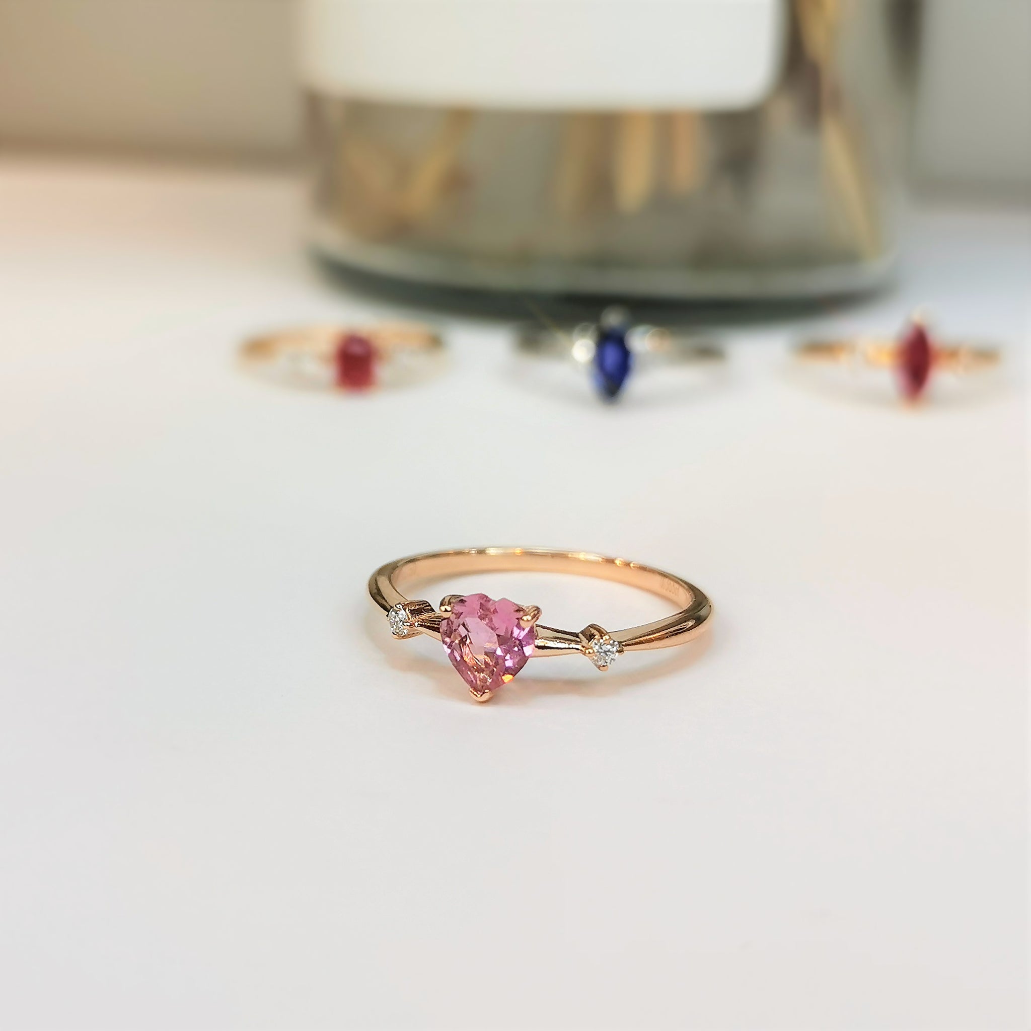 [Pre-Order] 18k Rose Gold Tourmaline Heart Ring