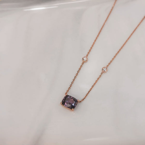 18k Rose Gold Lavender Spinel Necklace