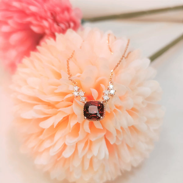 18k Rose Gold Red Spinel Necklace