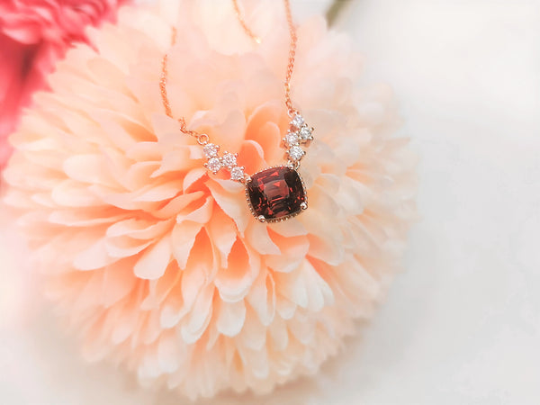 18k Rose Gold Red Spinel Necklace