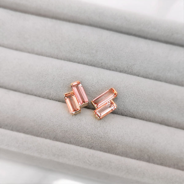 [Pre-Order] 18k Rose Gold Morganite Earstuds