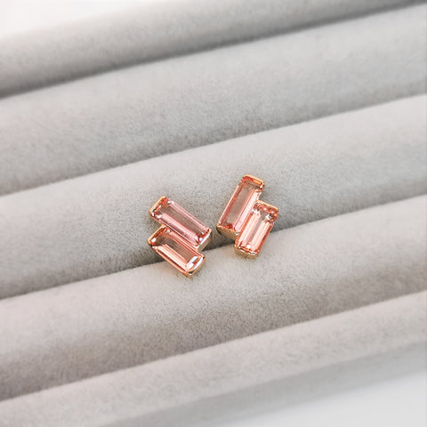 [Pre-Order] 18k Rose Gold Morganite Earstuds