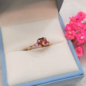 18k Rose Gold Heart Tourmaline Ring