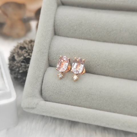 1.20ct Pink Spinel and Diamond 18k Rose Gold Earrings