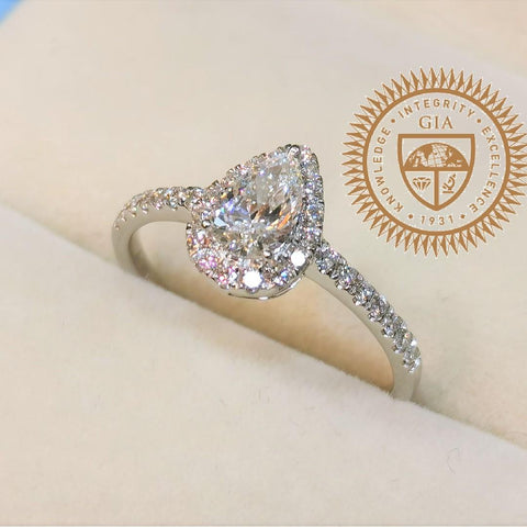 18k Gold Diamond Halo Ring Setting